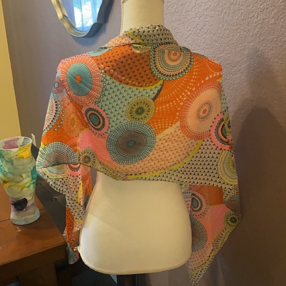 3/$20 Amazing multicolored sheer mandala scarf! - Picture 10 of 16